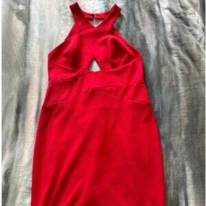 Aidan by Aidan Mattox Halter Red Dress